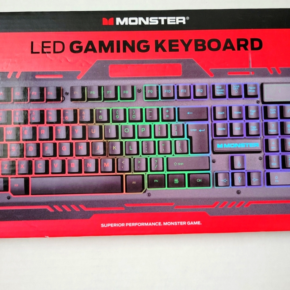 Monster LED GAMING Keyboard/ RGB Metal Keyboard New In Box